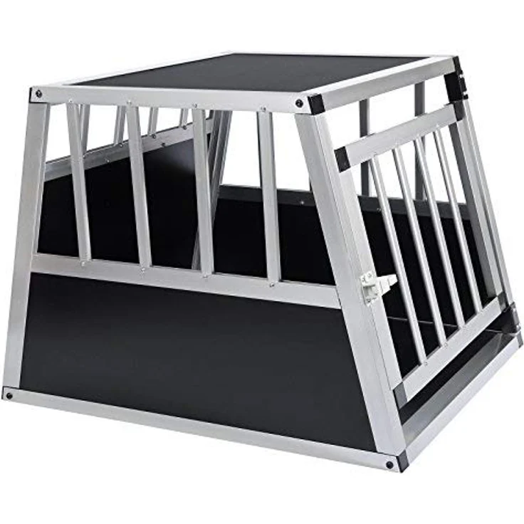 EUGAD Tiertransportbox, Hundetransportbox Alu Reisebox 69x54x50 cm Schwarz, gute Belüftung und Kunststoffschutz - Preisvergleich – Bild 6