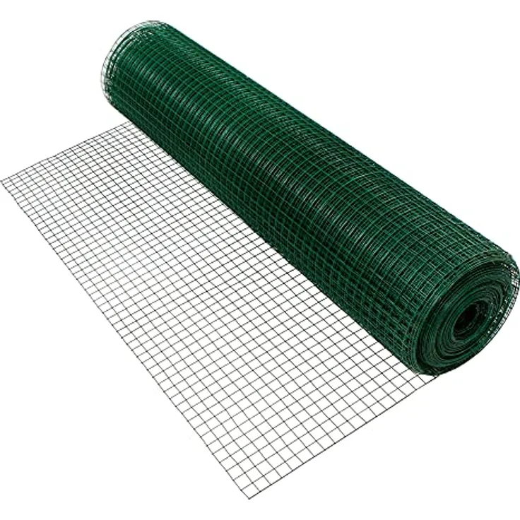 ECD Germany Volierendraht, verzinkter Stahl Drahtgitter Grün, 19x19mm Masche, 1x25m, 1,2mm dick, witterungsbeständig und flexibel