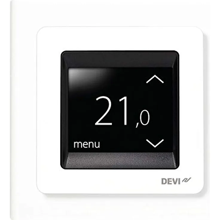 Devi devireg Touch, UP-Uhrenthermostat mit Rahmen, 16A, 230V, programmierbar