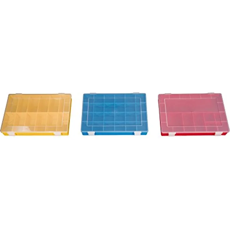 hünersdorff Sortimentskasten: stabile Sortierbox (PP) mit fester Fachaufteilung (24 Fächer), Sortierkasten-Maße: T225 x B335 x H55 mm, Made in Germany – Bild 2