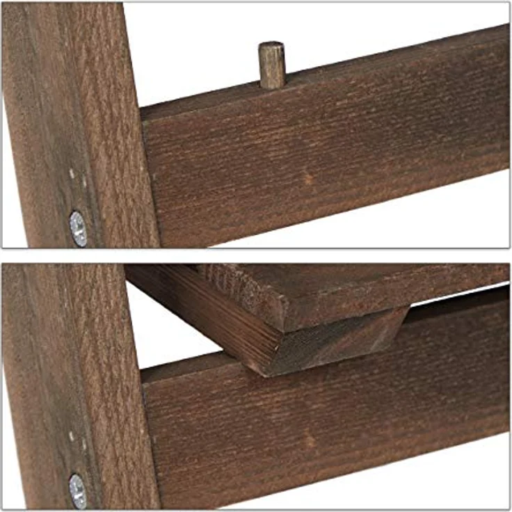 Relaxdays Blumentreppe, 3-stufig, Blumenleiter Holz, klappbar, Leiterregal Pflanzen, HBT: 108 x 41 x 40 cm, dunkelbraun – Bild 7