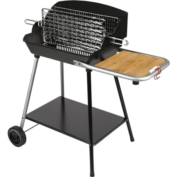 Happy Garden Somagic Holzkohlegrill EXEL Duo Grill, Schwarz, Gusseisenbehälter, verchromter Stahlrost, 51,4 x 37 cm Grillfläche – Bild 1