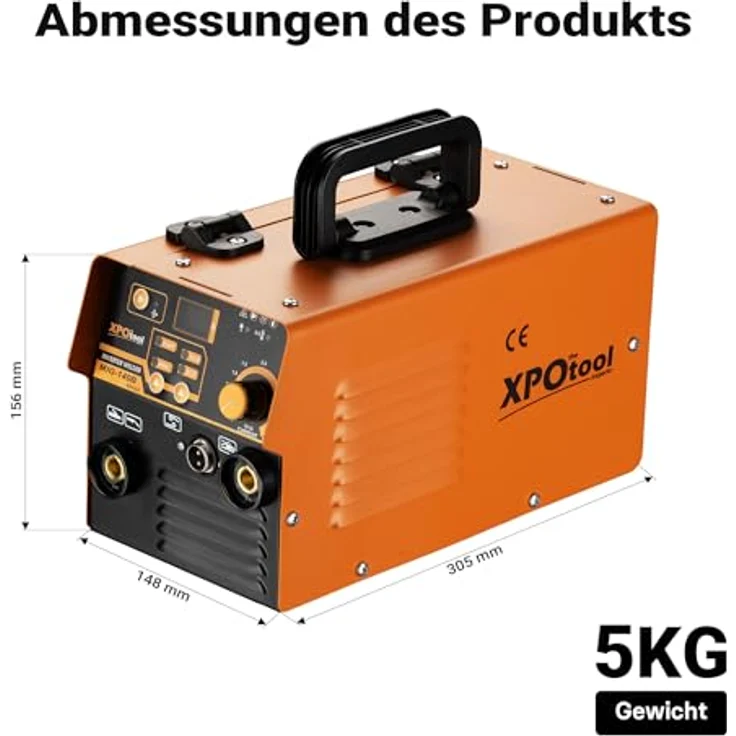 XPOtool Schweißgerät Digital IGBT 30-120 A, Inverter Schweißgerät MMA 220 V mit LED-Anzeige und umfangreichem Zubehör – Bild 4
