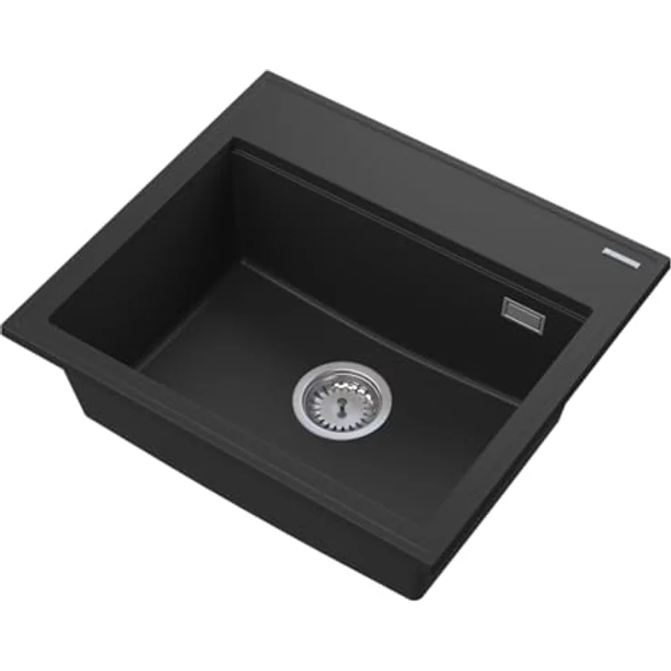 Granitan Granitspüle FOXAL, Unterbauspüle aus Granit, Komplettes Küchenset, 55,5 x 46,5 cm, langlebig und kratzfest, Chrom Siphon inklusive, mit GraniProtect Imprägnierung – Bild 4