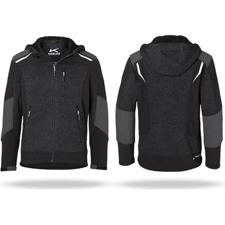 Kübler Arbeitsjacke, Strickjacke mit Teddyfutter, wasserabweisenden Reissverschlüssen und reflektierenden Elementen, Größe L – Bild 1