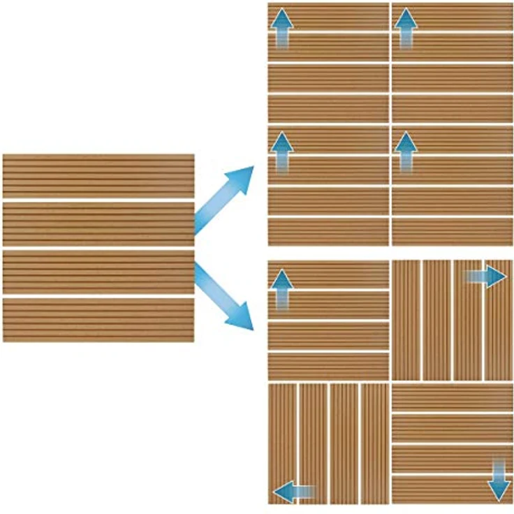 Terrassenfliesen 30x30 cm 11er Set für 1m² Teak aus WPC – Bild 6