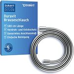 Duravit Universal Brauseschlauch, flexibler Duschschlauch 1,80 m mit Verdrehschutz, knickfest, Chrom