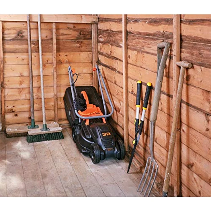 Black+Decker BEMW351GL2 Elektro-Rasenmäher -trimmer-Kit - 1.000 W, 32cm Schnittbreite, 3-fach axial Schnitthöhenverstellung, 35l Grasfangbehälter, inkl. 200W Einhand-Rasentrimmer – Bild 9