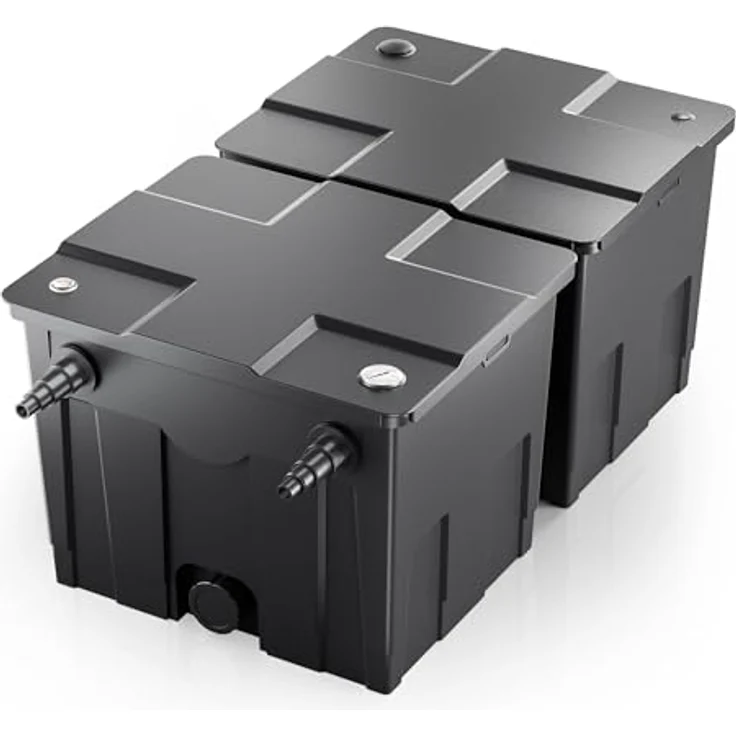 SunSun Bio CBF-350B, Teichfilter bis 60.000L mit 10.000L/h, 2-Kammer Durchlauffilter für biologische und mechanische Reinigung – Bild 1