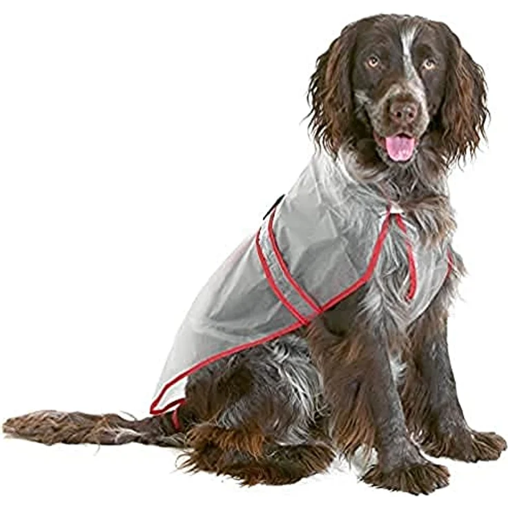 Karlie Regenmantel Classic L: 42 cm, Transparent, verstellbarer Bauchgurt, Schlaufe zur Fixierung an der Rute – Bild 1