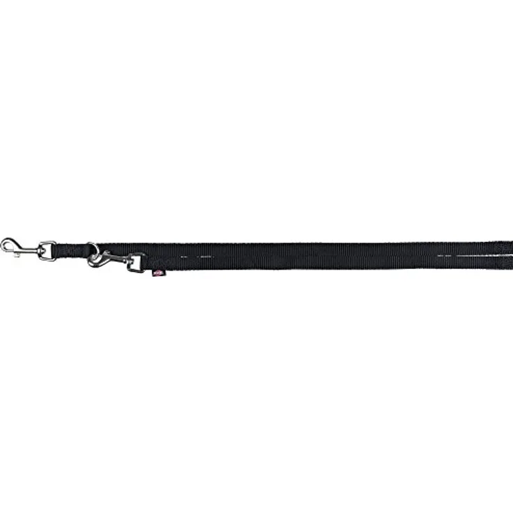 TRIXIE TX-20131 Premium Adjustable Leash XS: 2 m/10 mm,Black - hochwertiges Nylon Gurtband, 3fach verstellbar