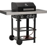 TAINO WABAYA 3+0 Gasgrill Grillwagen 2 Brenner Keramik Sear-Burner Piezo-Zündung Thermometer Warmhalterost Schwarz Matt