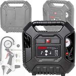 ROWI Koffer-Kompressor DKP 1100/4 OF Set Compact Air III (1100 Watt, max. 8 bar, 180 L/min Ansaugleistung, GS geprüft)