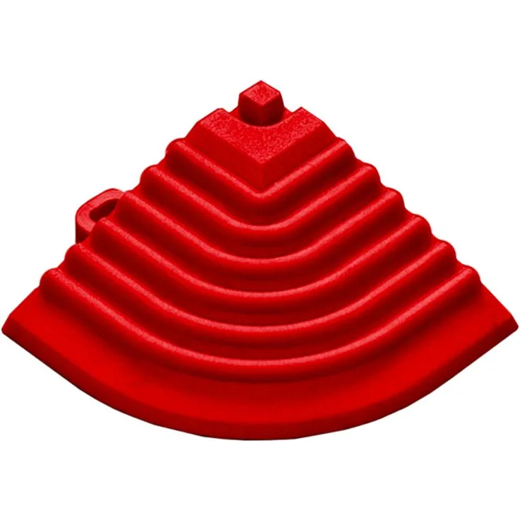 florco® Eckteil für 40 x 40 cm Klickfliesen, rot, 6,2 x 6,2 x 1,8 cm, 4 Stück/Pack