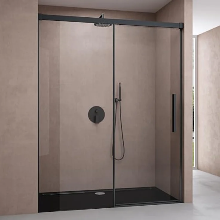 doporro Duschtür Nischentür 140x195cm, ESG-Sicherheitsglas mit Soft-Close und NANO-Beschichtung – Bild 1