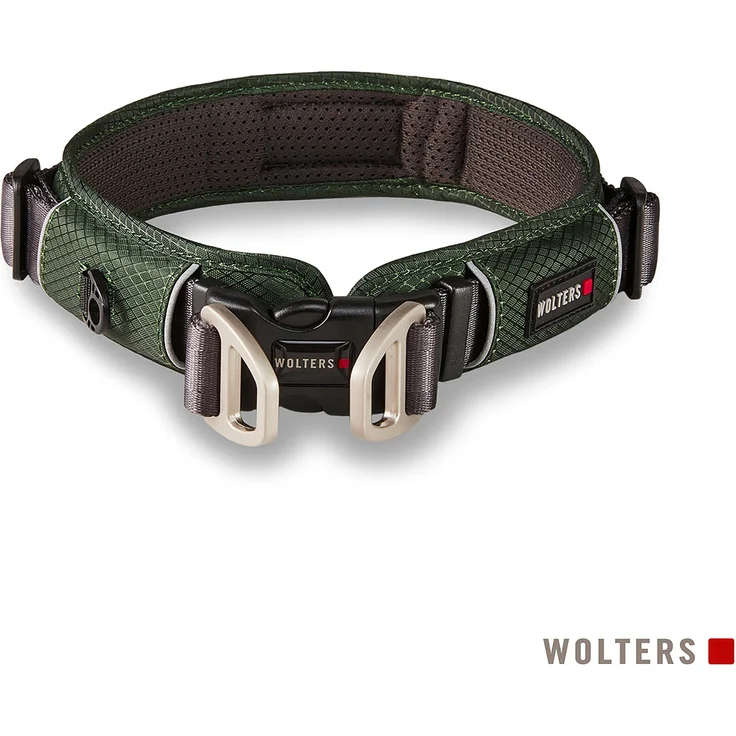 Wolters Active Pro Comfort Halsband Gr.5, 59-66 cm x 4 cm, grün/anthrazit, atmungsaktiv mit reflektierenden Nähten und Schnellverschluss, inkl. Leine – Bild 1