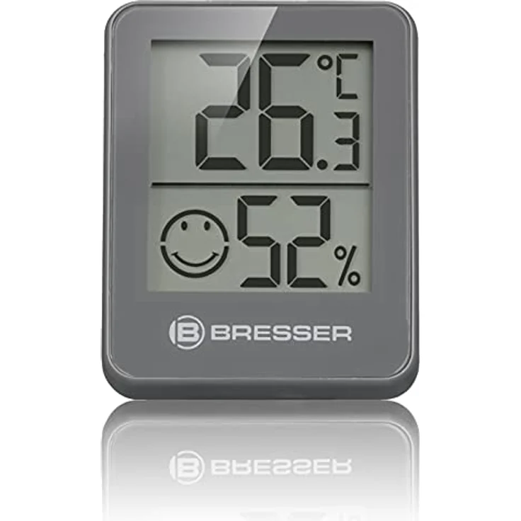 Bresser Thermometer Hygrometer Temeo Hygro Indicator 3er-Set zum Aufstellen oder zur Wandmontage mit Raumklima-Indikator, Grau - Preisvergleich – Bild 3