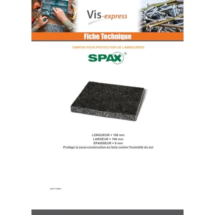 Spax Terrassenboden-Ausgleichpad, 20 Stück aus atmungsaktivem Gummigranulat, Höhe 0,8 cm – Bild 3
