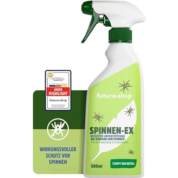 Futura-Shop Insektenspray GreenHero Spinnen-Ex, effiziente Spinnenbekämpfung, 500 ml, wasserbasierte Rezeptur mit Geraniol – Bild 1