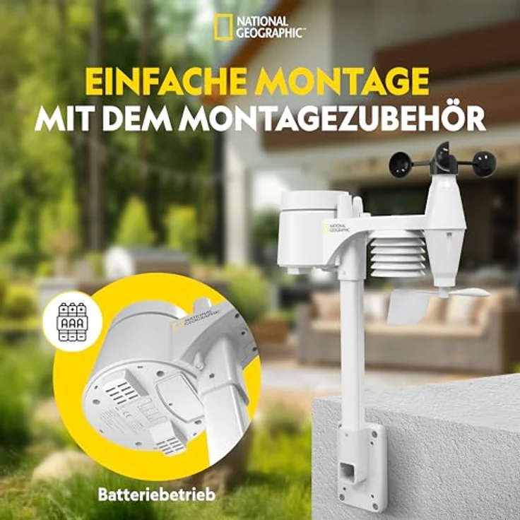 National Wetterstation, 7-in-1 mit WIFI, Farbdisplay, kompakt, Weiss/Schwarz – Bild 8