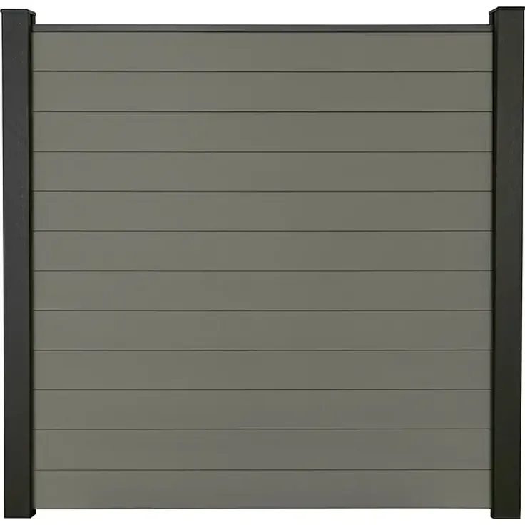 GroJa Solid Steckzaun, 180 x 180 cm, Sichtschutz aus nachhaltigem BPC, grau