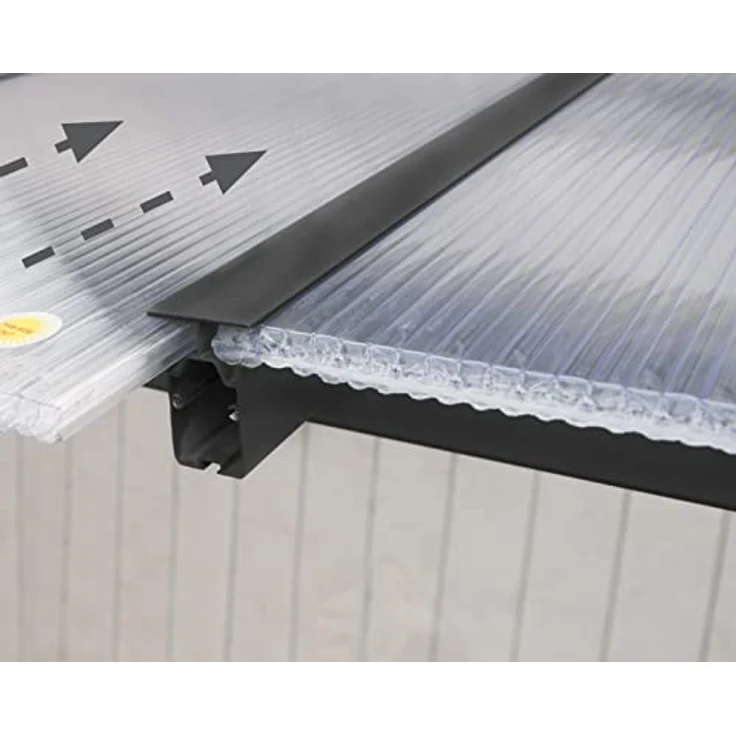 Palram Canopia Olympia Terrassenüberdachung 3x7 - Aluminium & Polycarbonat - Ganzjährig nutzbares Terrassendach, Grau, 739 x 295 x 305 cm – Bild 4