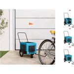 vidaXL Hunde-Transportbox Fahrradanhänger Blau und Schwarz Oxford-Gewebe Eisen, 30 kg Belastbarkeit - Preisvergleich