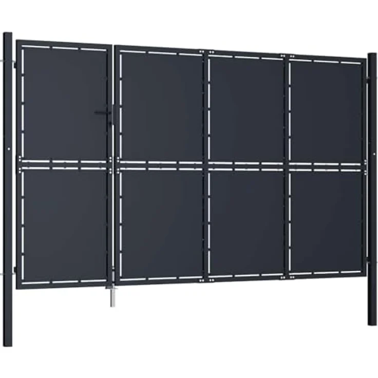vidaXL Gartentor Stahl 350 x 175 cm anthrazit – Bild 5