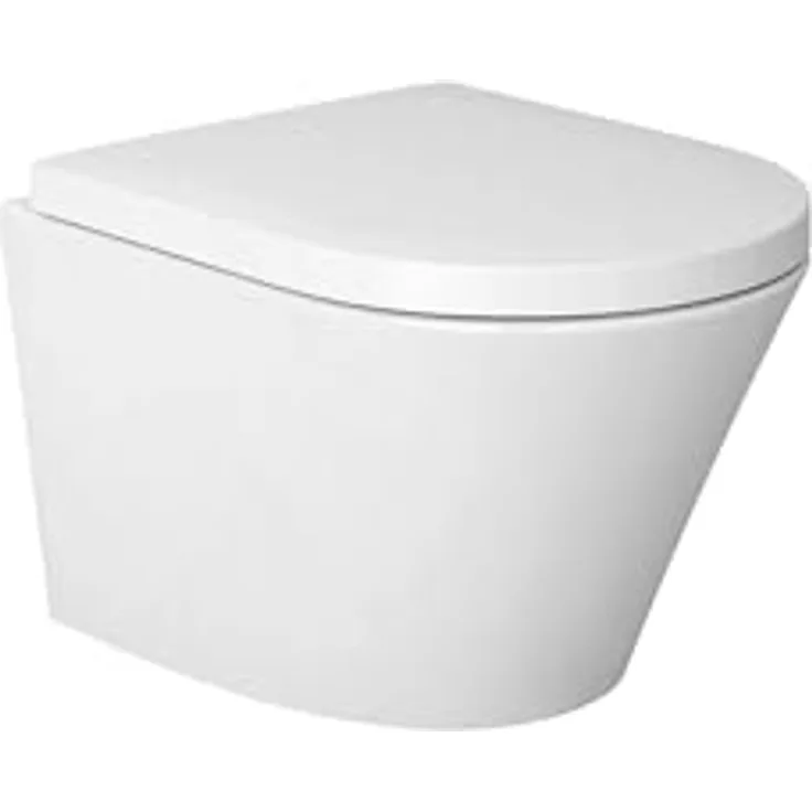 BERNSTEIN Spülrandloses WC 1080R - Platzsparendes Design (47,5 x 36 x 36 cm) - SoftClose-Sitz, Tiefspül-WC mit Nano-Beschichtung, Weiß - Normgerechte Ausführung - Hochwertige Sanitärkeramik