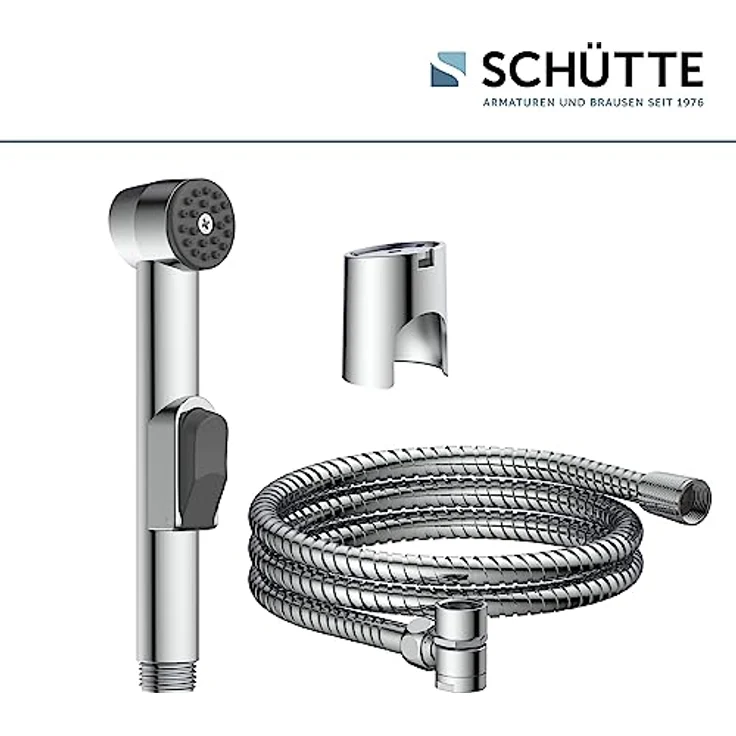 Schütte Waschbecken-Handbrause-Set chromfarben mit Antikalk-Noppen und knickfestem Edelstahl-Brauseschlauch – Bild 6