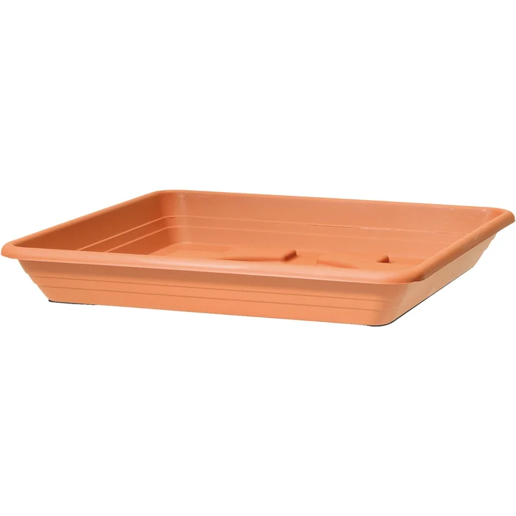 Scheurich Untersetzer Lara 25 cm x 25 cm, Terracotta, langlebiger Kunststoff für Pflanzenüberwasserung