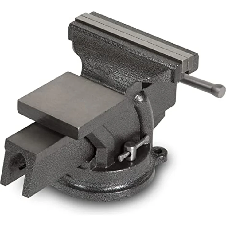 EBERTH Schraubstock Gusseisen mit Amboss, 150mm Backenbreite, 360° drehbar, 100mm Spannweite, 152mm Höhe, ideal für diverse Arbeiten – Bild 2