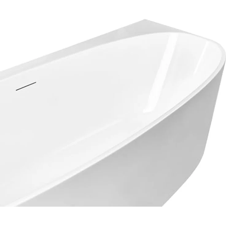 Beliani Badewanne Parnaiba, 280 l, 170 cm, 80 cm, klassisches weißes Acryl, wandmontierbar, platzsparend – Bild 9