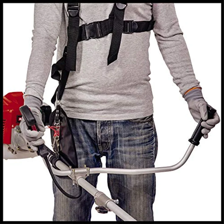 Einhell Benzin-Sense GC-BC 25-1 I AS (0.6 kW, vibrationsarmer 2-Takt-Motor, Bikegriff, Split Shaft, 3-Zahn-Messer + Doppelfadenspule mit Tippautomatik, Quick-Start), Schnittbreite: 42 cm – Bild 2