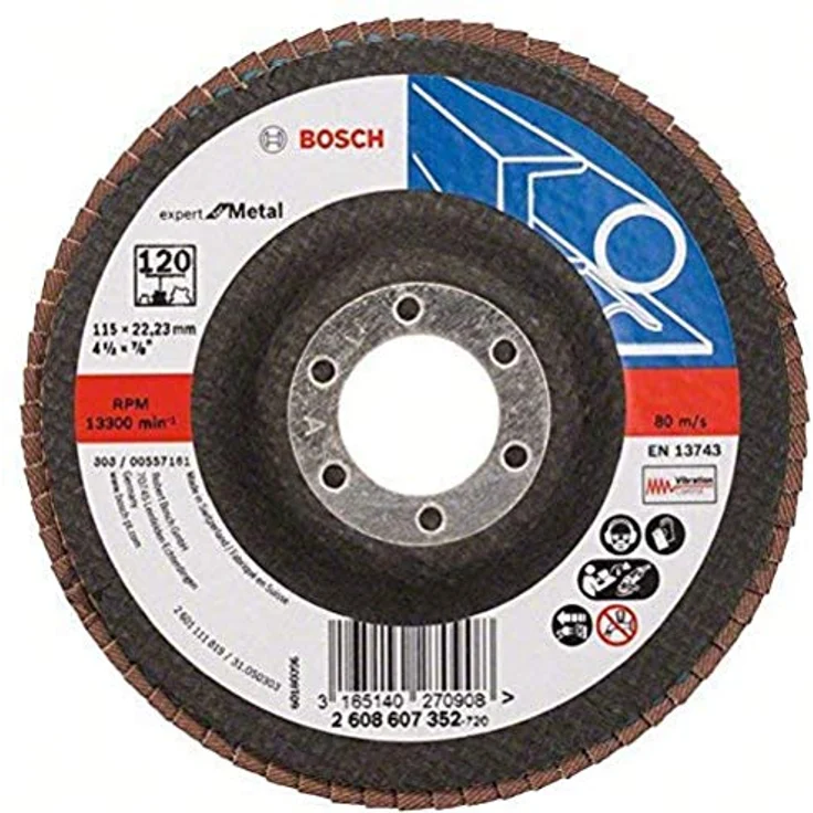 Bosch Professional Fächerschleifscheibe (für Winkelschleifer verschiedene Materialien, Ø 115 mm, Körnung 120) – Bild 2