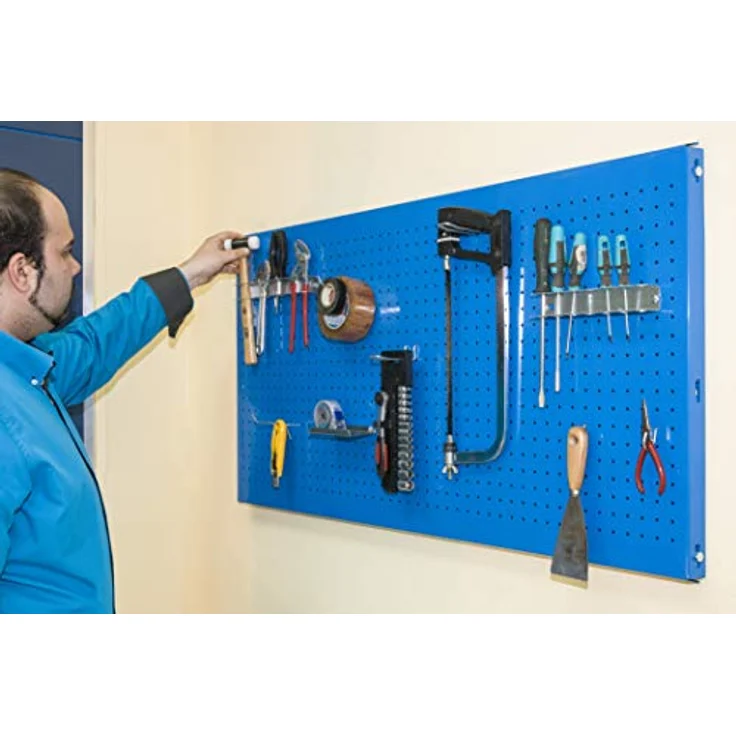 Simonrack Panelclick Lochwand, Blau, 60 x 90 cm, flexible Werkzeugaufbewahrung mit variablen Zubehörmöglichkeiten – Bild 9