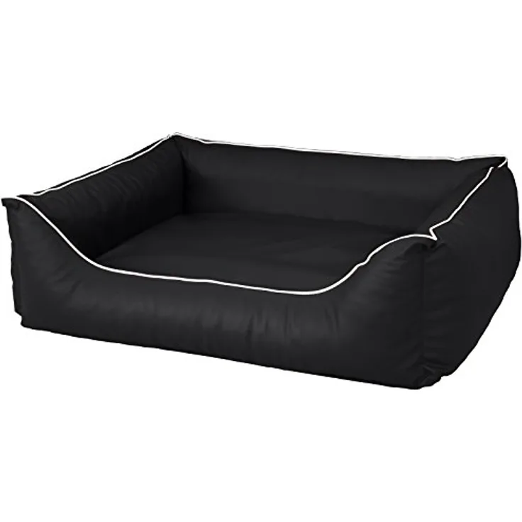 CopcoPet Rocco Orthopädisches Visco Hundebett Hundesofa Wendebett Kunstleder S 70x55cm Schwarz, Robustes und wasserabweisendes Hundebett mit orthopädischer Liegefläche