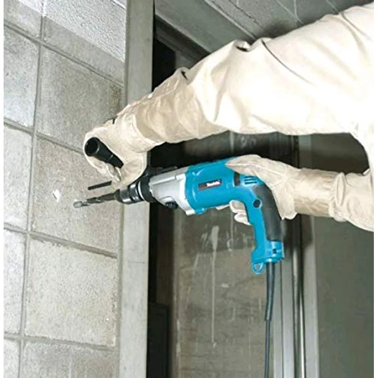 Makita HP2071FJ Schlagbohrmaschine 1.010 W mit LED, Schwarz, Blau – Bild 2