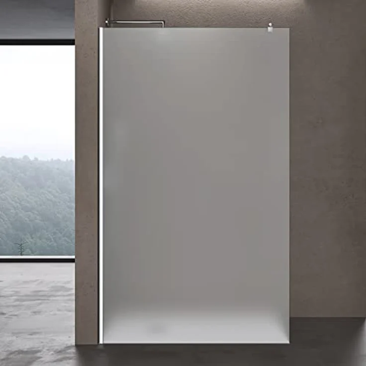 "doporro Walk-in-Dusche Duschwand Satiniert, Einscheibensicherheitsglas, rechteckiger Stabilisator, NANO-Beschichtung" – Bild 2