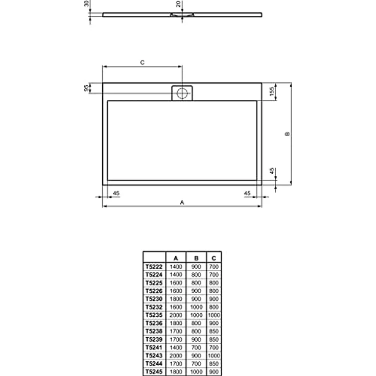 Ideal Standard, Duschwanne, Ultra Flat S i.life Rechteck-Brausewanne, 1600x1000x30mm, Carraraweiß – Bild 3