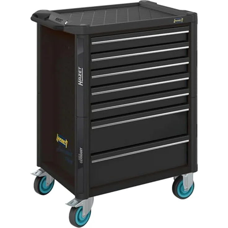 Hazet Werkstattwagen Assistent Schubladen flach: 5 x 77 x 522 x 398 mm Schubladen hoch: 2 x 162 x 522 x 398 mm (179N-7-RAL9005)