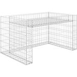 DOTMALL Hochbeet Rasenmäher-Garage mit Hochbeet 110x80x60 cm Stahldraht, robuste Stahldraht-Überdachung, silber