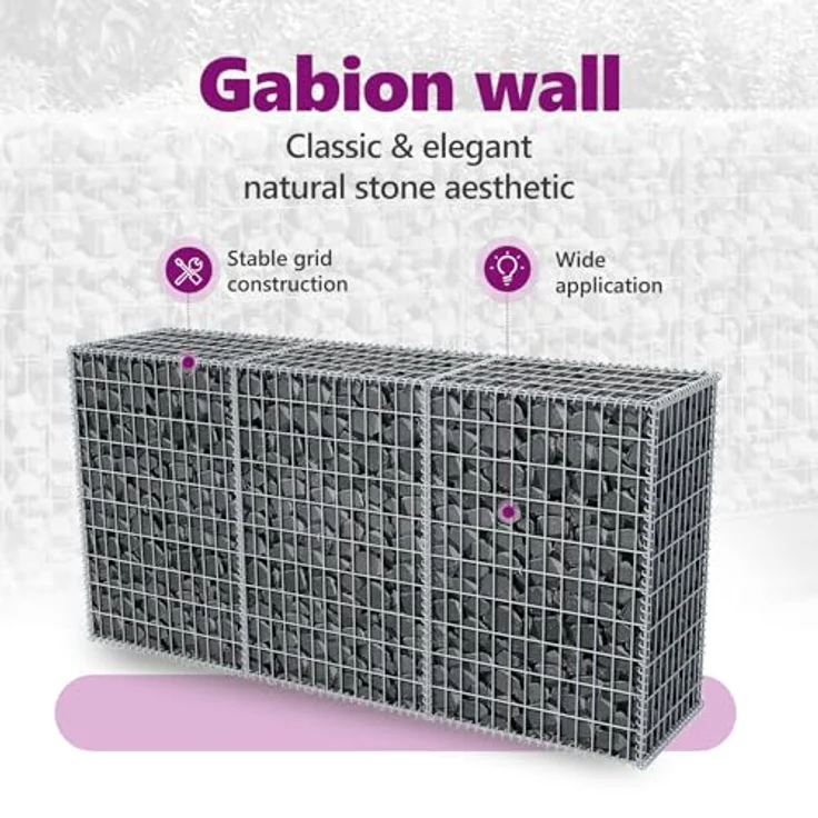 vidaXL Gabionenkorb Stahl 200×50×100 cm - Preisvergleich – Bild 4