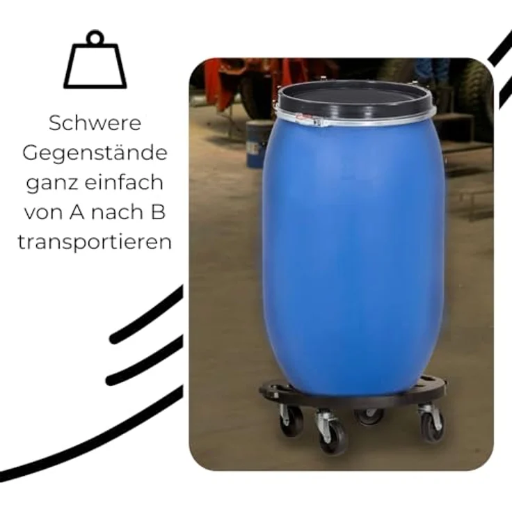 GarPet Transportroller rund Rollbrett Transport Hilfe Möbel Pflanzen Blumen Roller 40, Vielseitig einsetzbar, Witterungsbeständig, Belastbar bis 275 kg, Kunststoff reines Polypropylen (PP), TÜV Süd geprüft – Bild 3
