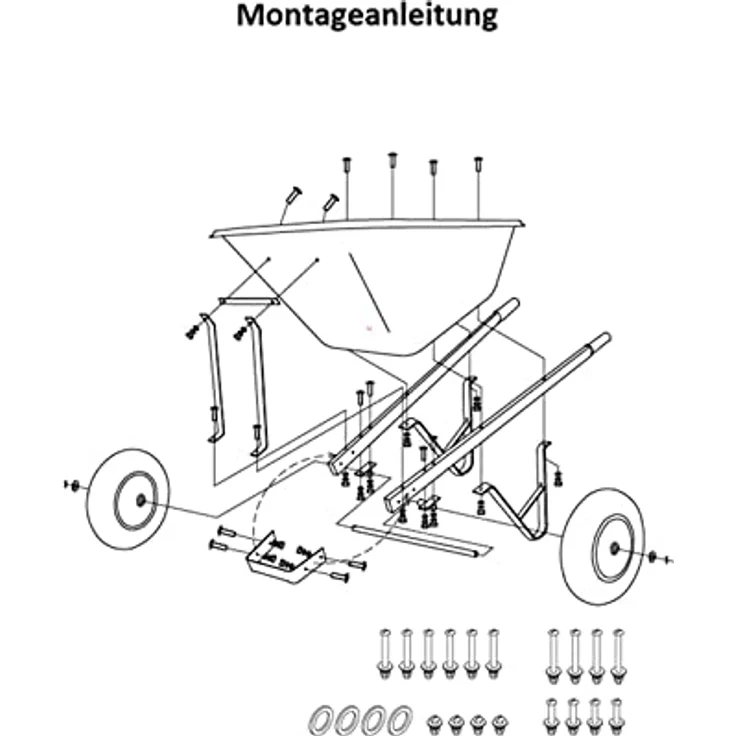 HTI-Line Schubkarre Mega-Schubkarre 200 Liter Nutzinhalt Havel 200, Gartenschubkarre Bauschubkarre Hofkarre Futterkarre, 250 kg belastbar – Bild 2