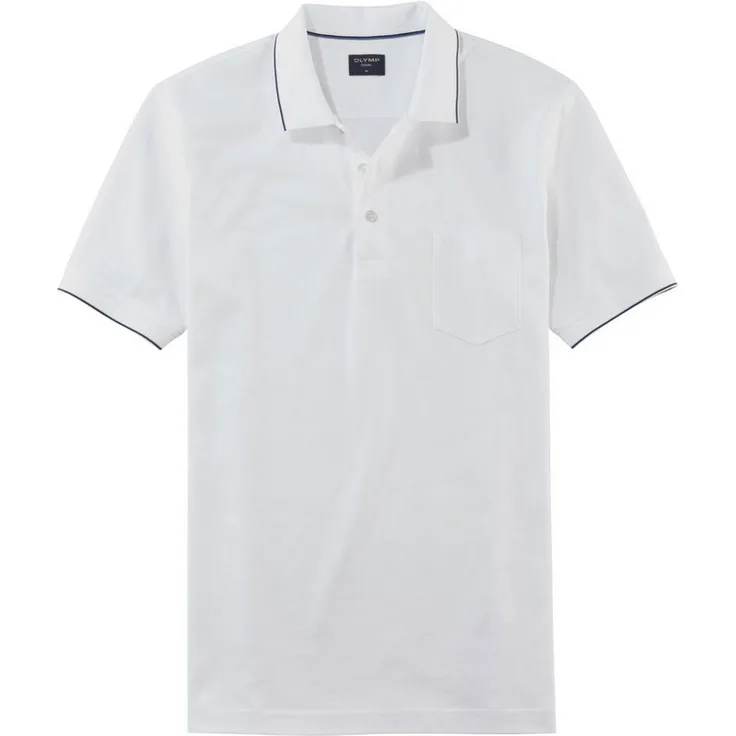 OLYMP Poloshirt Casual mit Kontrastkanten, atmungsaktiver Baumwoll-Piqué-Stoff in trendigem Design