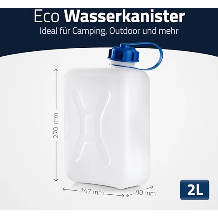Wasserkanister 2l HD-PE lebensmittelbeständig H270xB147xT80mm HÜNERSDORFF – Bild 4