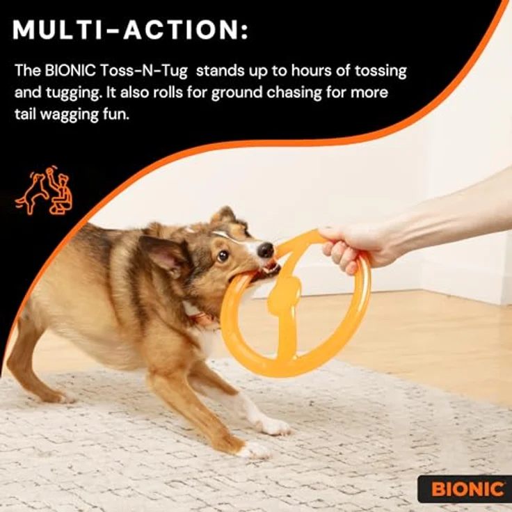 Bionic Toss-n-Tug Ring, extrem widerstandsfähiges Hundespielzeug, 22,7cm – Bild 5