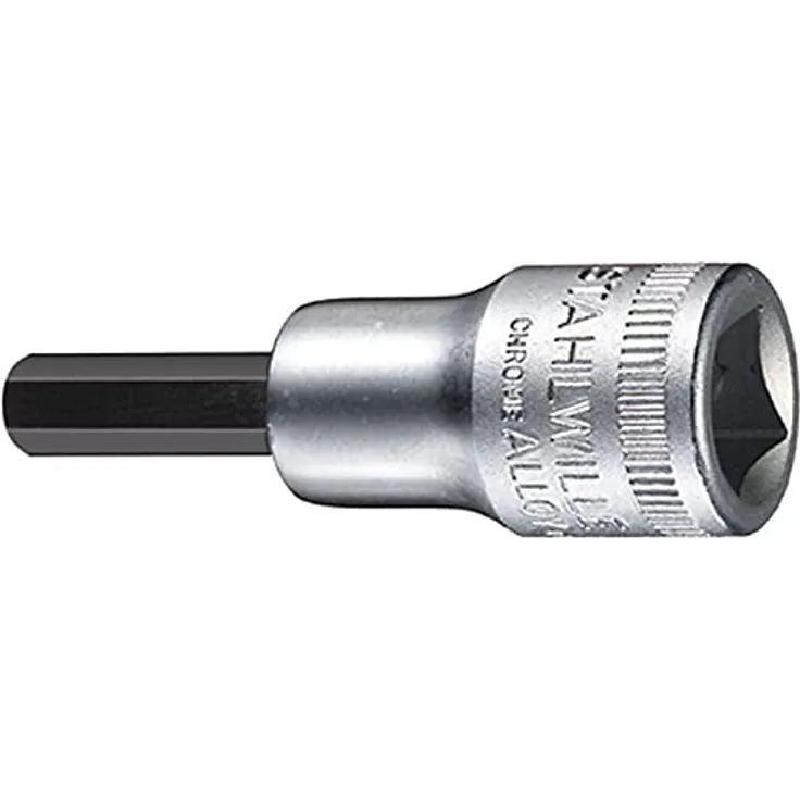 Stahlwille Bit- und Steckschlüsselset 3/8″, 10 mm, Innensechskant, verchromter Chrome-Alloy-Stahl, DIN 7422