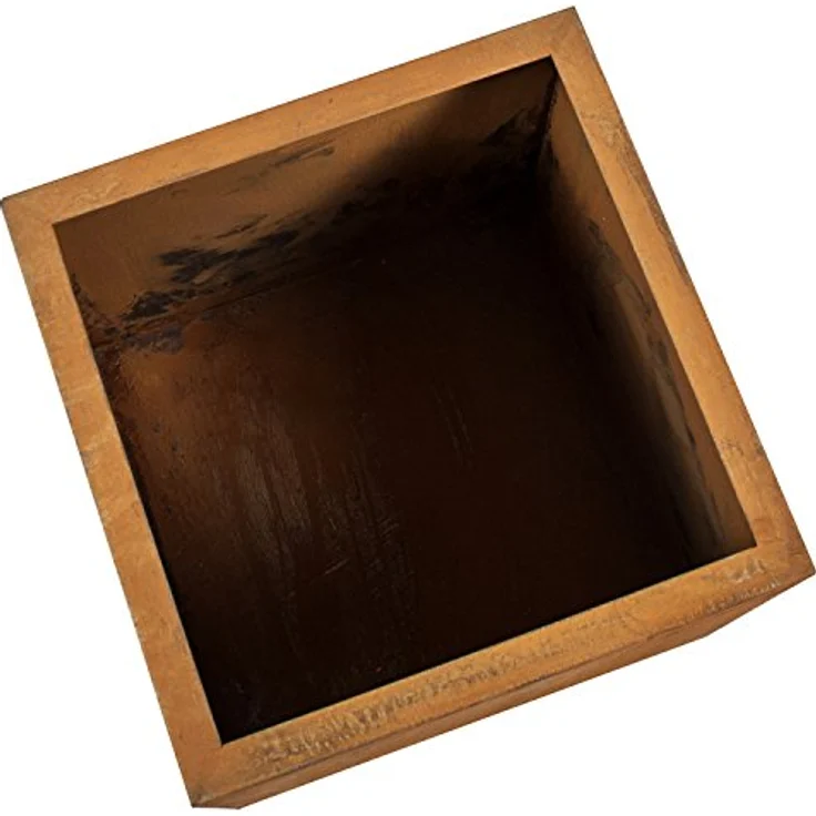 Köhko® Designer-Blumenkübel aus Cortenstahl VIVO 28 x 28 x 27 cm | Pflanztopf in Edelrost-Optik in Quaderform – Bild 4